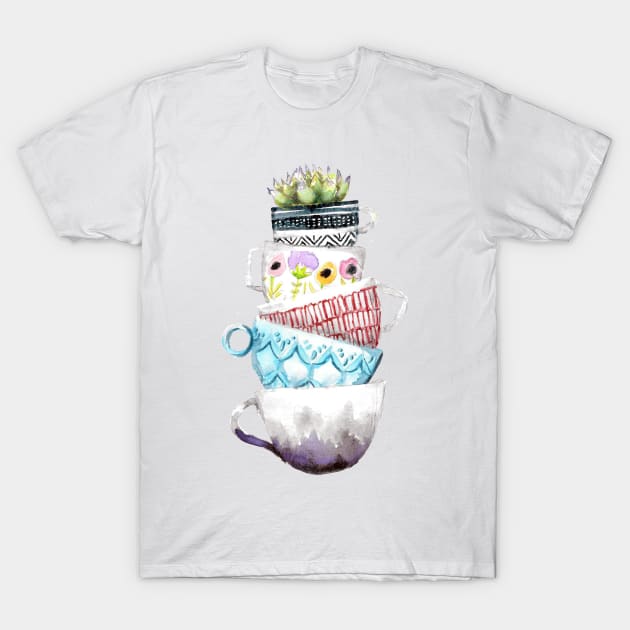 Cups on Cups on Cups T-Shirt by Haptica